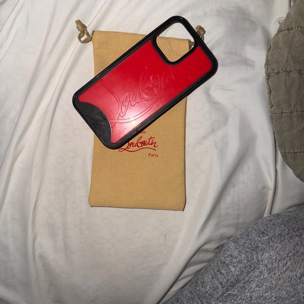 Christian Louboutin Signature Red and Black Phone Case iPhone 14 Pro Max
